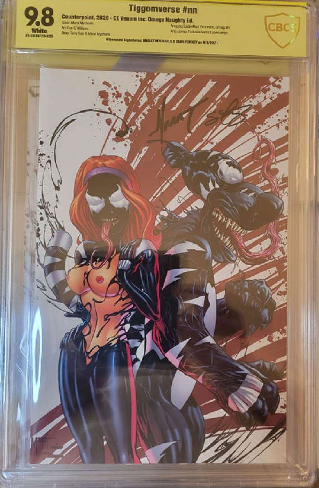 CBCS 9.8 TIGGOMVERSE #NN AMAZING SPIDER-MAN: VENOM INC OMEGA #1, VIRGIN NAUGHTY TIGGOMVERSE