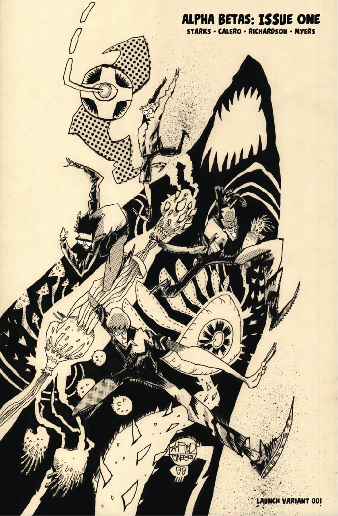 Copy of ALPHA BETAS #1 CVR G 1:10 INCV B&W LAUNCH VAR - The Comic Construct