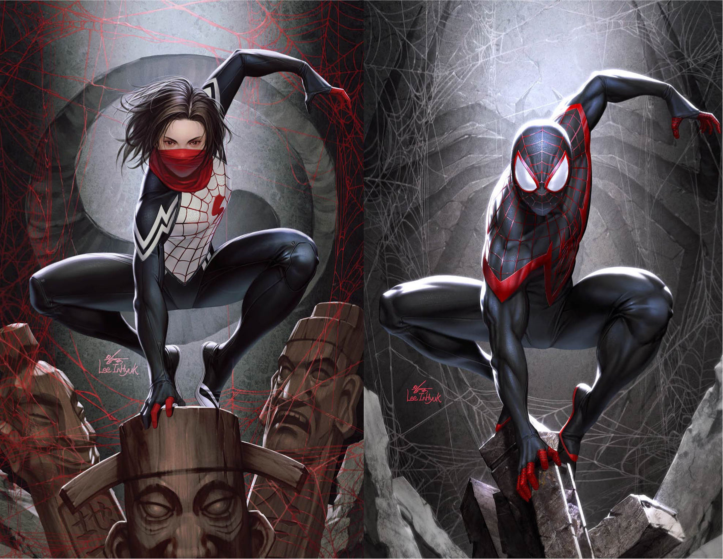 SILK #1 / MILES MORALES #25 INHYUK LEE SET (PRE-ORDER) - The Comic Construct