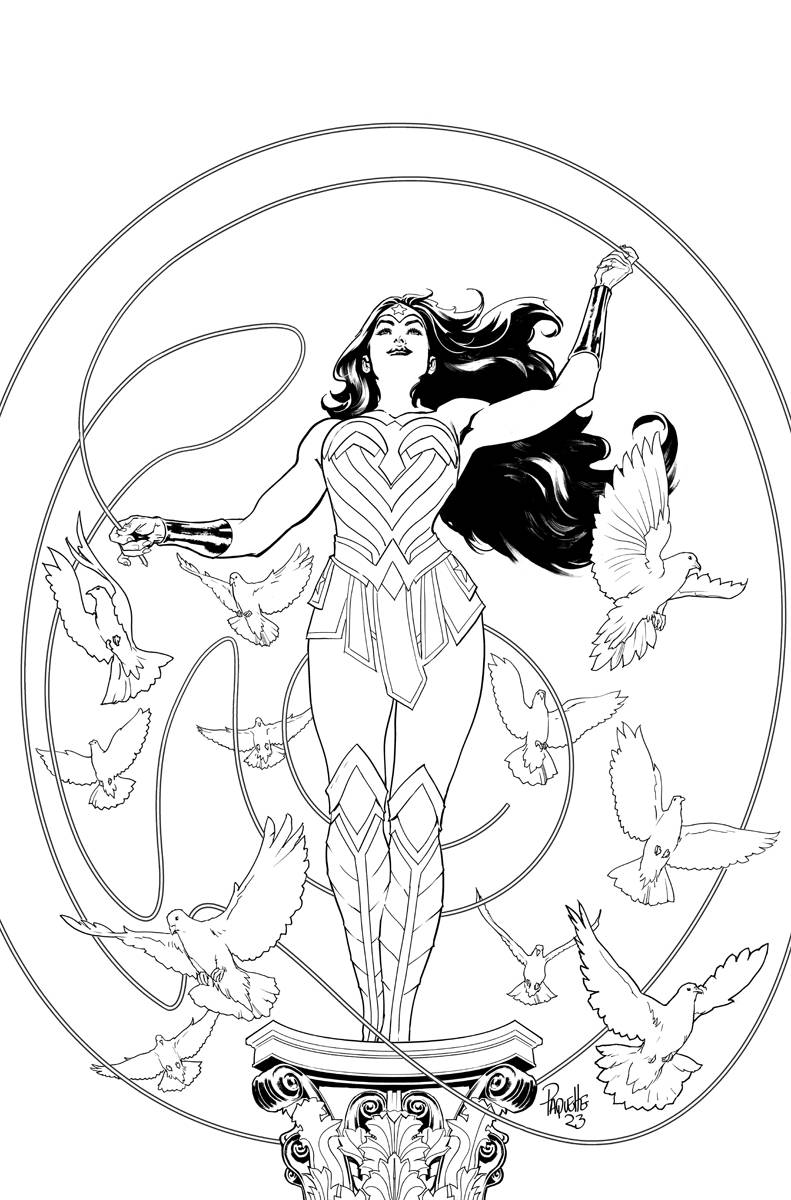 WONDER WOMAN #800 CVR J INC 1:50 PAQUETTE B&W CARD STOCK VAR - The Comic Construct