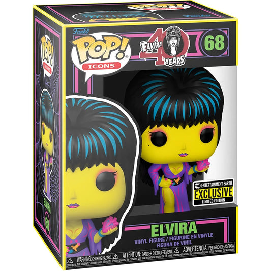 PREORDER BY 5/2024-FUNKO POP!-Elvira Black Light #68 - Entertainment Earth Exclusive