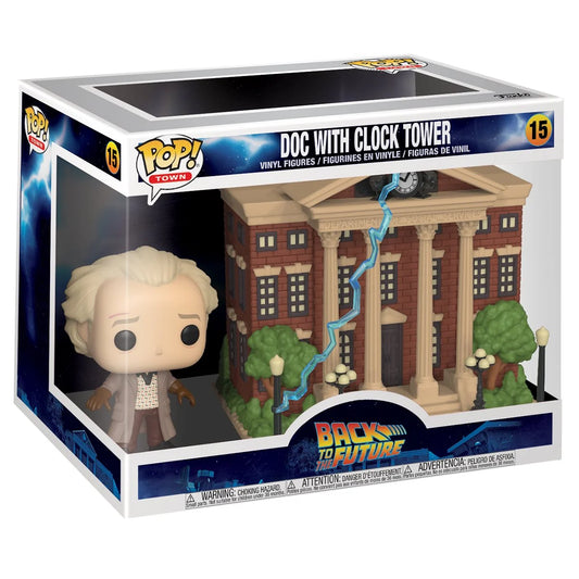 PREORDER BY 5/2024-FUNKO POP!-Back to the Future Doc with Clock Tower Town #15
