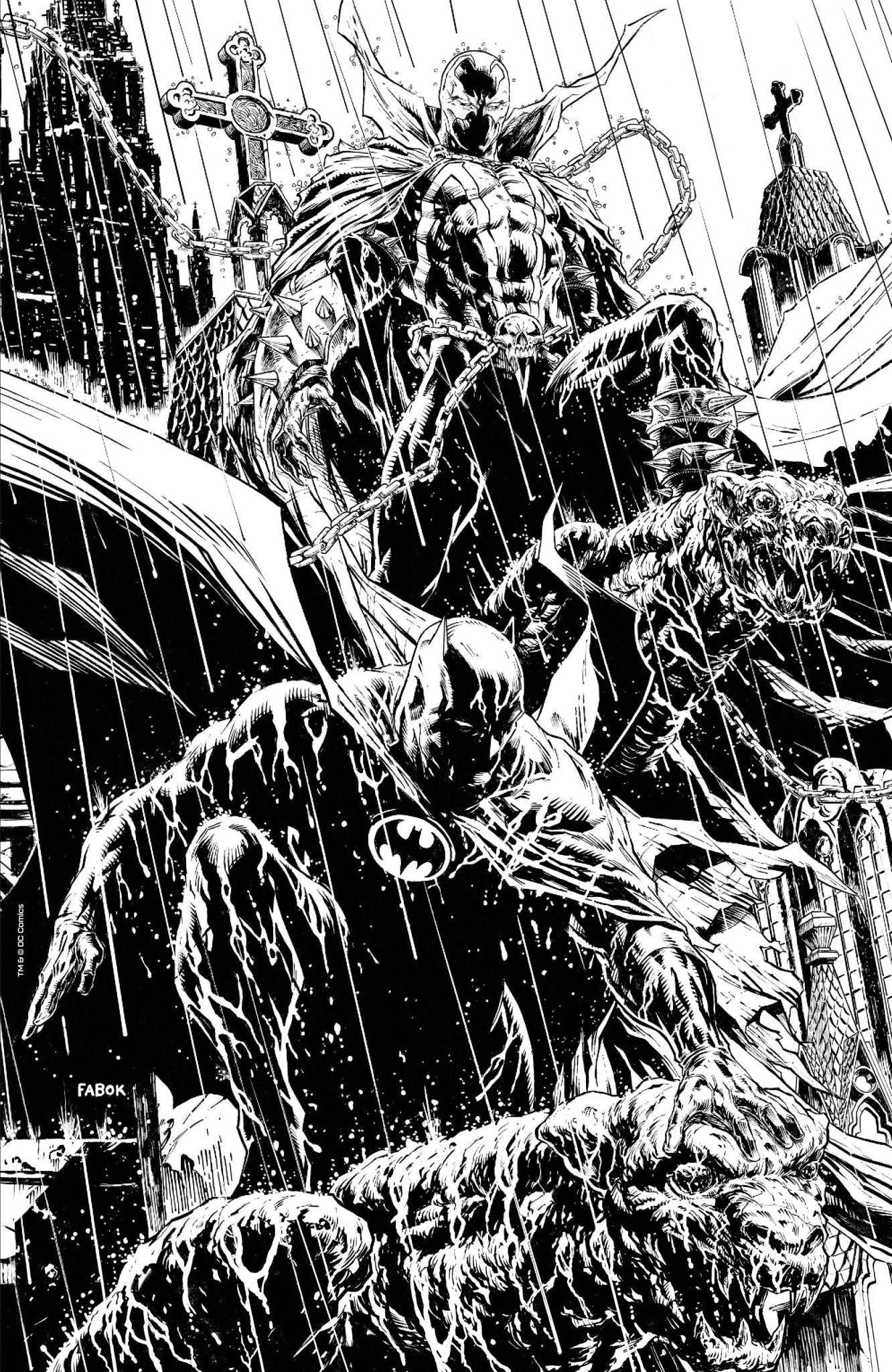 BATMAN SPAWN #1 (ONE SHOT) CVR L INC 1:25 FABOK B&W VAR DC