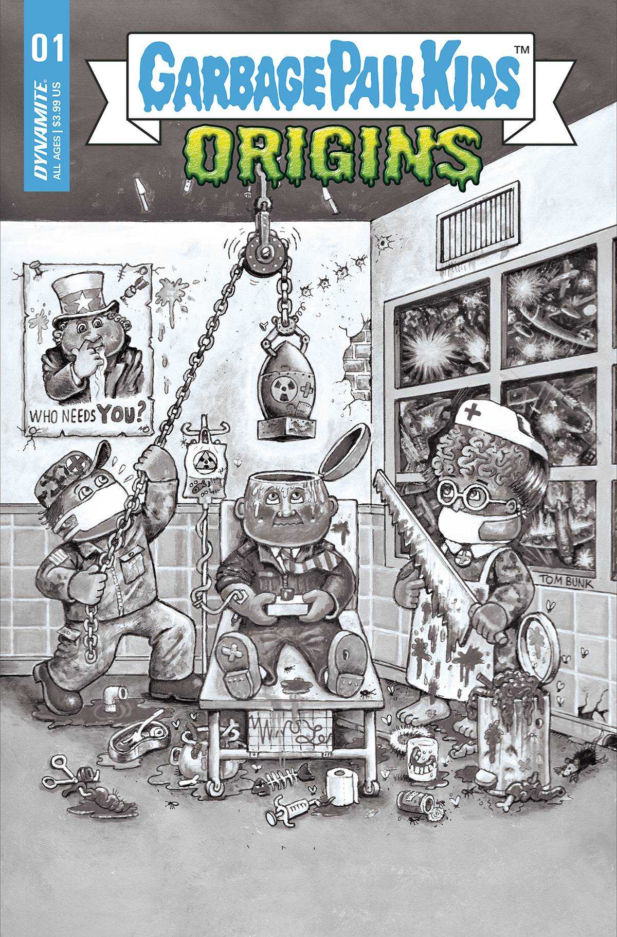 GARBAGE PAIL KIDS ORIGINS #1 CVR F 10 COPY INCV BUNK B&W - The Comic Construct