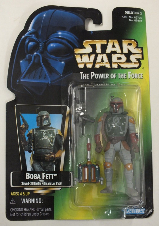 1997 Star Wars Power of the Force Boba Fett W/ Rifle & Jet Pack Action Figure