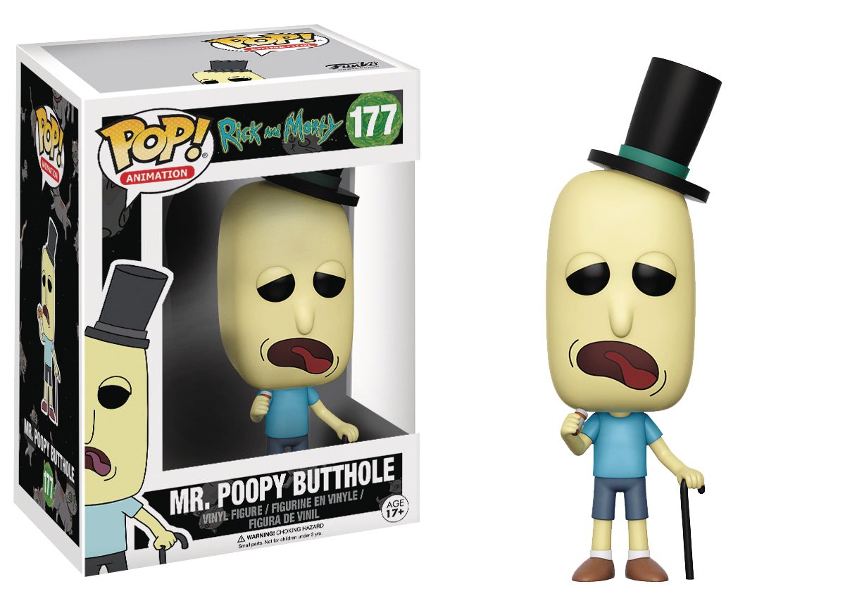 2017 POP ANIMATION RICK & MORTY MR. POOPY BUTTHOLE VINYL FIGURE NIB - The Comic Construct