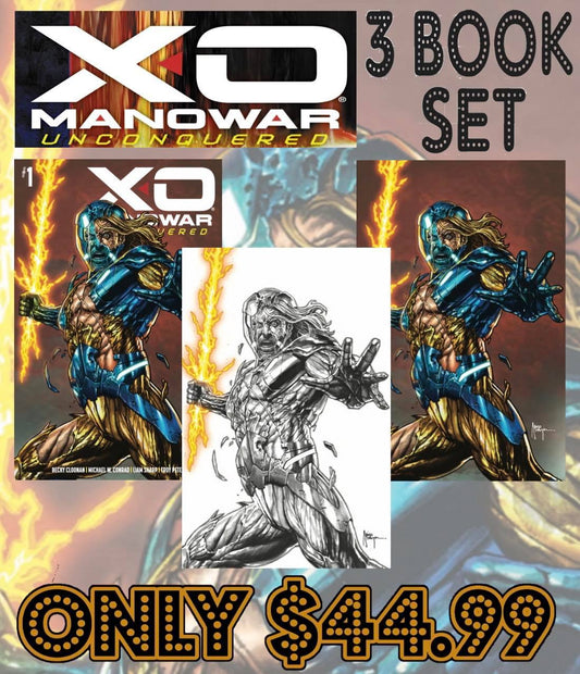 X-O MANOWAR UNCONQUERED #1 MICO SUAYAN THREE BOOK SET - The Comic Construct